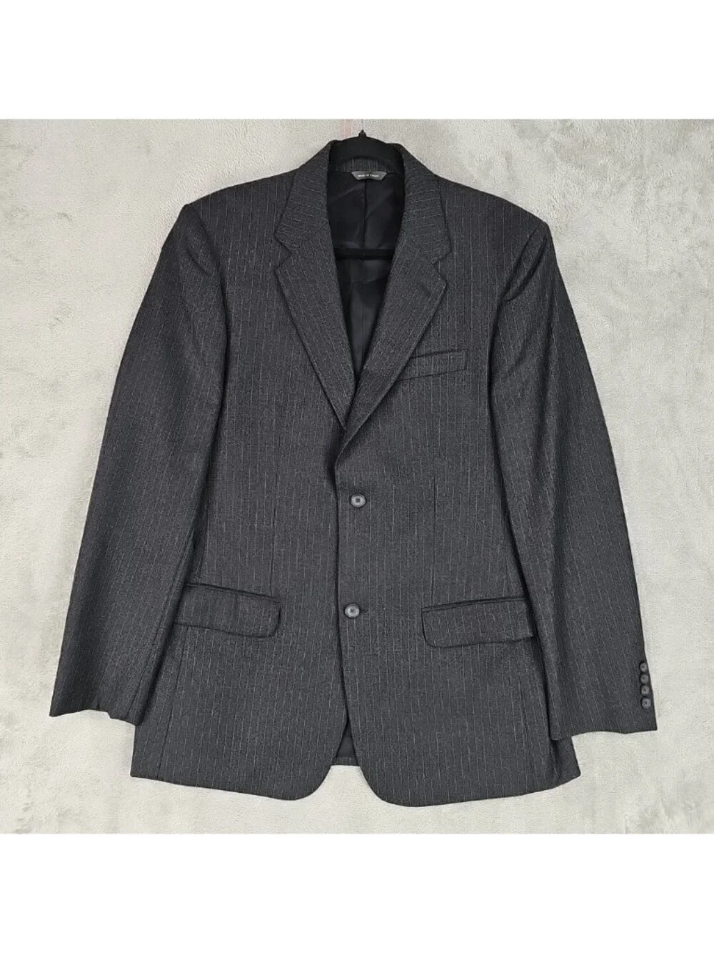 Banana Republic Suit Jacket Mens 42R Gray Pinstripe Wool Two Button Made Turkey